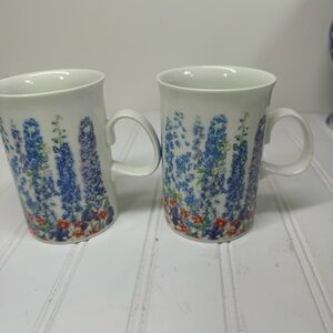 Dunoon bone china floral mugs
